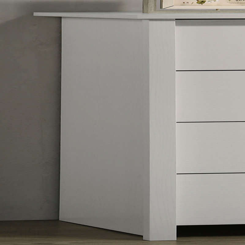 32"W White 4-Drawer Chest With Silver Handles, White