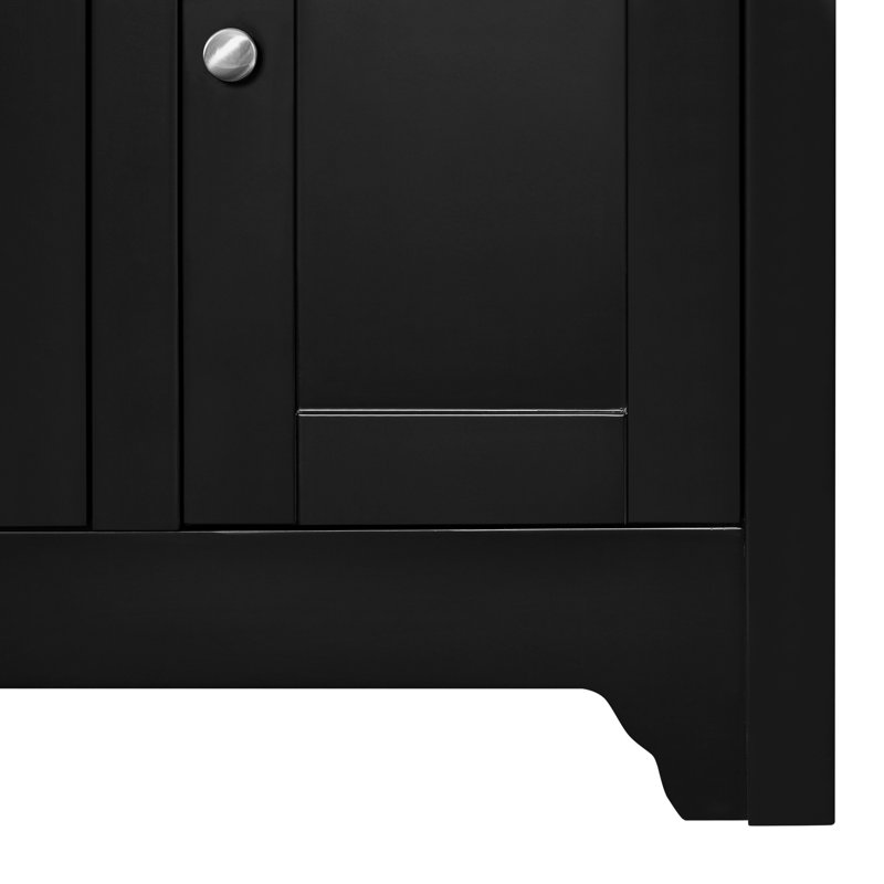 Meuble télé 52 po 4 portes pour téléviseur de 58 po ou moins Bracamonte, Noir mat