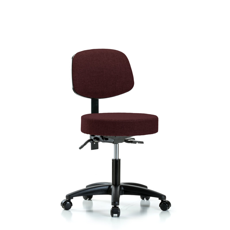Tabouret de laboratoire à hauteur ajustable Zoe, Bourgogne, Roulettes