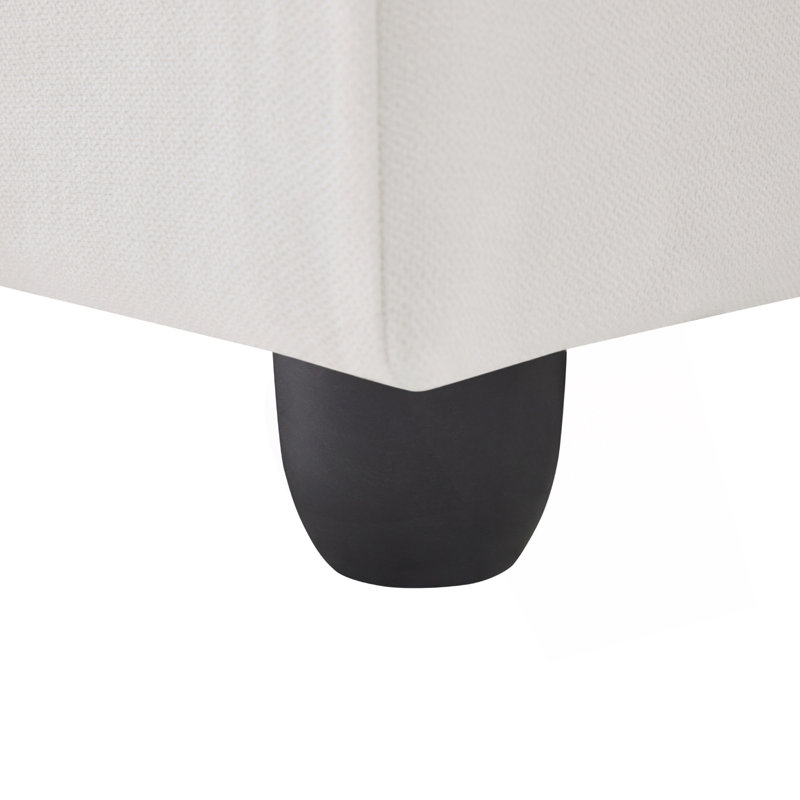 Canapé modulaire moderne avec assise profonde, canapé d'angle avec repose-pieds mobile, canapé confortable, Blanc