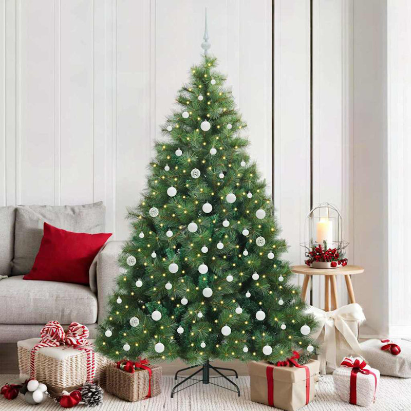  Artificial Christmas Tree with 300 LEDs  PE and PVC, 5.91' H, White