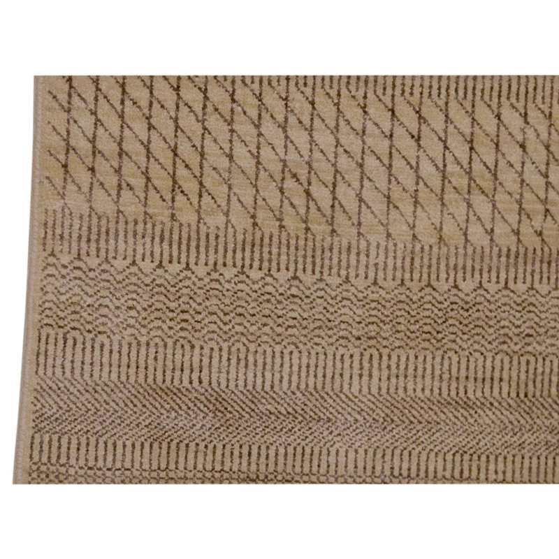 Tapis noué à la main ivoire / brun