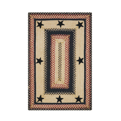 Levetta Braided Jute Reversible Cranberry/Black/Tan Rug