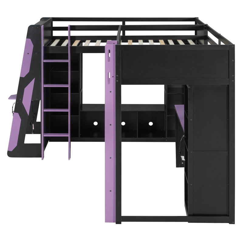 Lits modernes avec rangement, lit mezzanine simple en bois aggloméré pour la maison