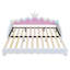 Lit de jour simple rembourré extensible, lit de jour moderne Princess avec tête de lit couronne et lumières DEL réglables-129445394
