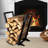 22-Inch V-Shape Adjustable Firewood Rack - Durable Iron, Rust-Resistant, High Capacity
