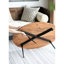 Table basse ovale en bois et fer, 39 po x 26 po x 16 po, finition naturelle, Union Dazzle Finish Union, leurre
