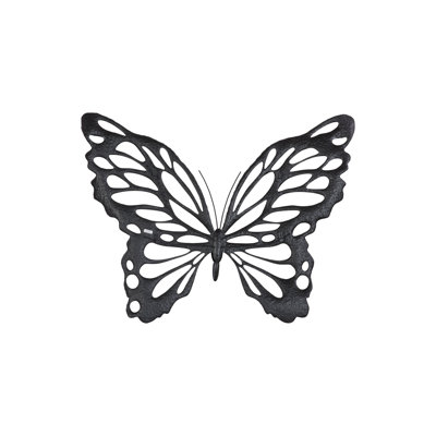 Butterfly Wall Art, Copper/Black, Metal
