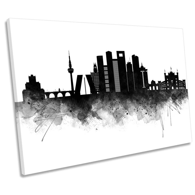 Madrid City Skyline - Wrapped Canvas Print, 91.4cm H x 137.2cm W x 4cm D