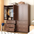 Armoire 4 portes avec miroir et 6 tiroirs Sandrea