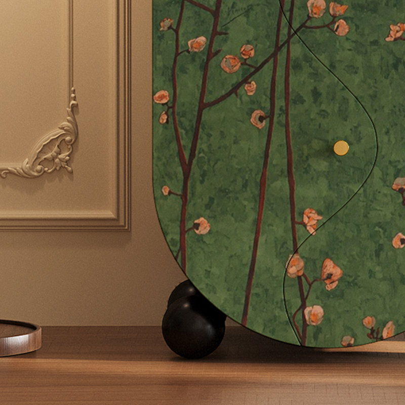 Armoire de bout de chambre à coucher rétro avec poignées en métal
