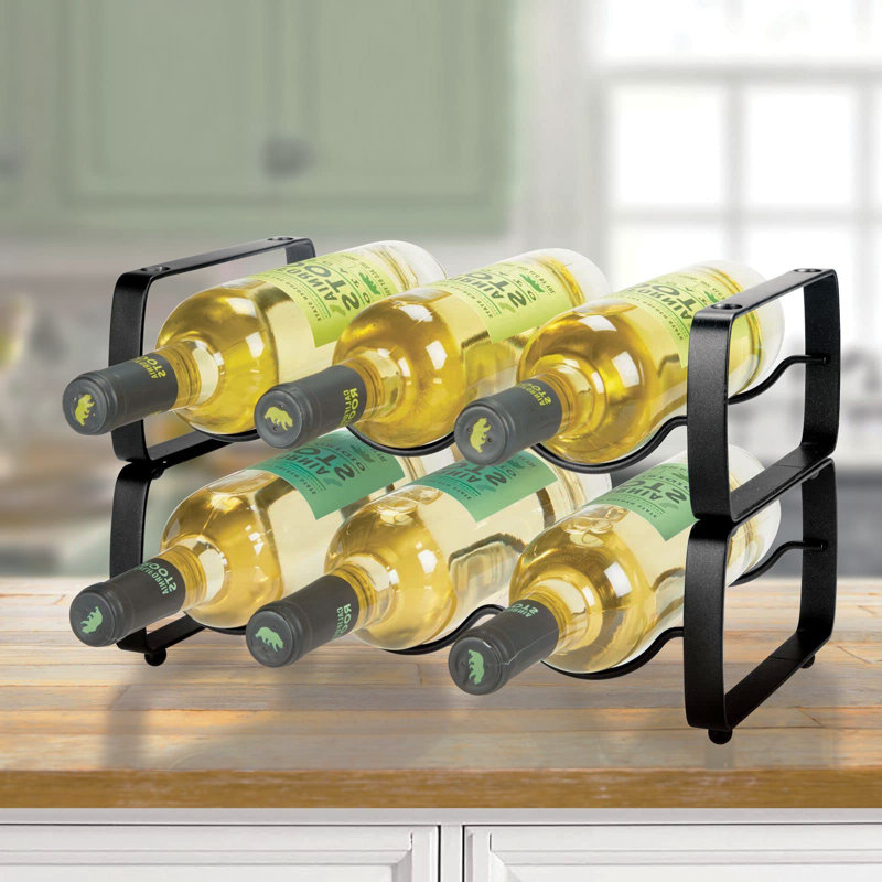 Sandnes 6 Bottle Tabletop Wine Bottle Rack, Matt Black