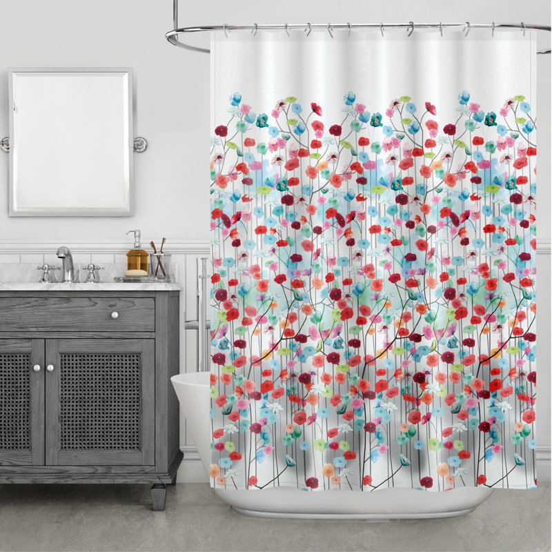 Rideau de douche en tissu simple Okabena