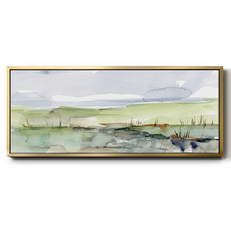 Pastel Inlet II - toile encadrée, H 20 po x l 50 po