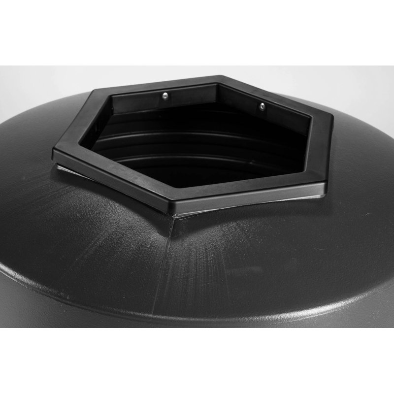 Black 45-Gallon Round Plastic Commercial Trash Can