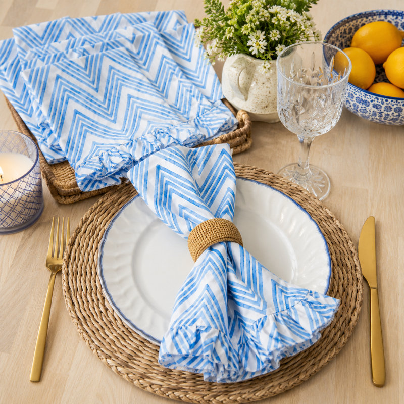 Handcrafted Chevron 100% Cotton Cloth Napkins 