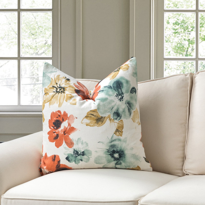 Housse et insert de coussin carré en mélange de lin, polyester