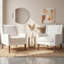 Fauteuil d'appoint rembourré en tissu avec pieds en bois massif Leston-1599912678