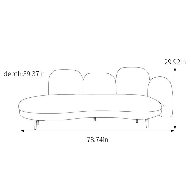Chaise longue en tissu doux, Jaune