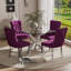 Ensemble de salle à manger à piédestal rond 5 pièces avec chaise capitonnée en velours pour salle à manger et salon-1248467042-1234961161-1248467099