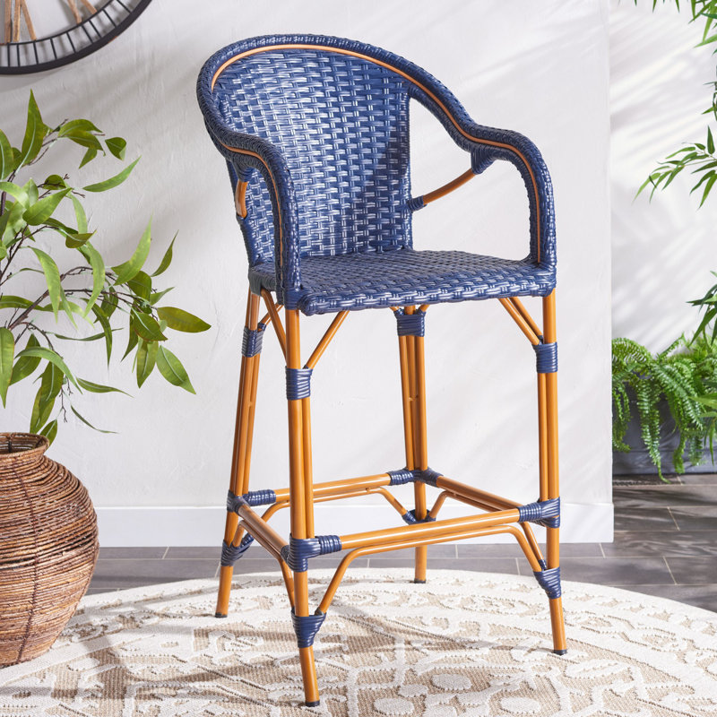 Tabouret de bar Popplewell, Marine, 29.5" H x 22.5" W x 25.5" D