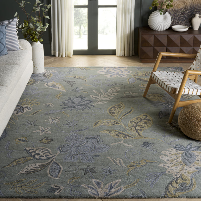Arber Jardin Hand Tufted Wool Floral Rug, Rectangle 8' x 10'