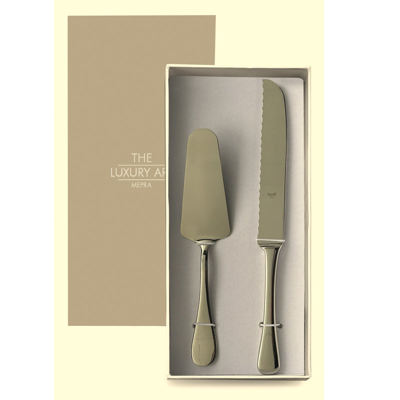 Brescia 2 - Piece Stainless Steel Cake Serving Set, Mirror