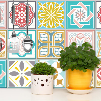 96.77cm W x 96.77cm L PVC Peel and Stick Mosaic Tile
