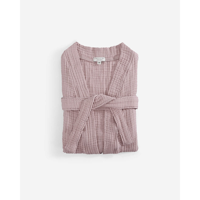 Kimono en mousseline de coton, Rose rouillé, P / M