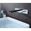 Robinet de lavabo de salle de bain mural moderne avec indicateur de température DEL Sumerain, robinet vasque à poignée simple à hauteur réglable, chrome