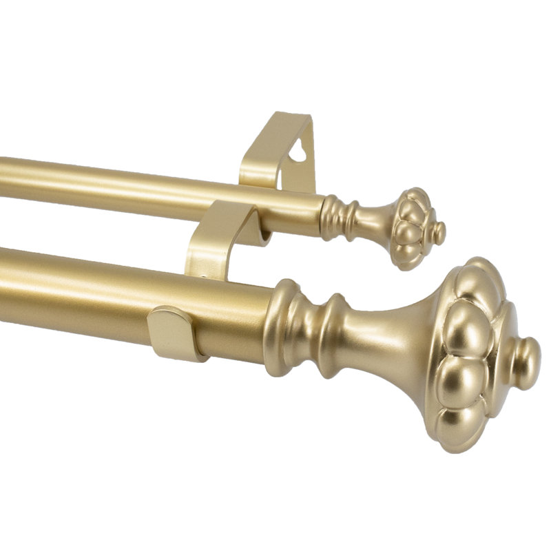 Braem Adjustable Double Curtain Rod, 36" - 72"