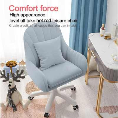 Chaise de bureau pivotante à hauteur ajustable avec support coussiné XUEGW, bleu