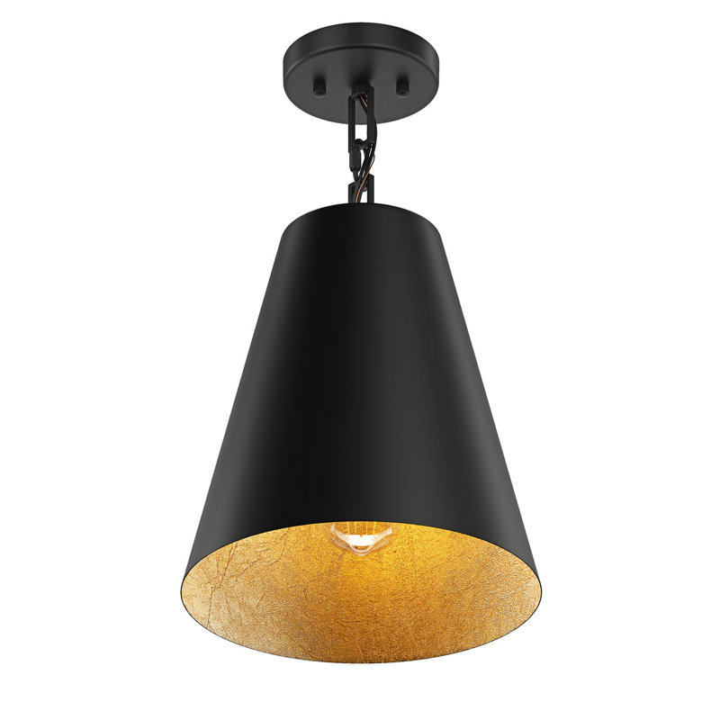 Luminaire semi-encastré à dôme moderne 1-E26, Noir