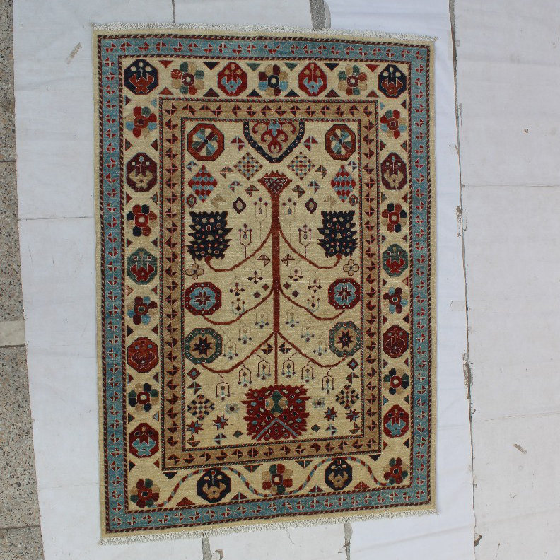 Tapis zone en laine noué la 5 pi x 7 pi 2 po one-of-kind Jacque