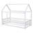 Thendara Floor Bed Frame, Wooden Platform Bed with House Roof Frame and Fence Guardrails-1204429193-1204429198