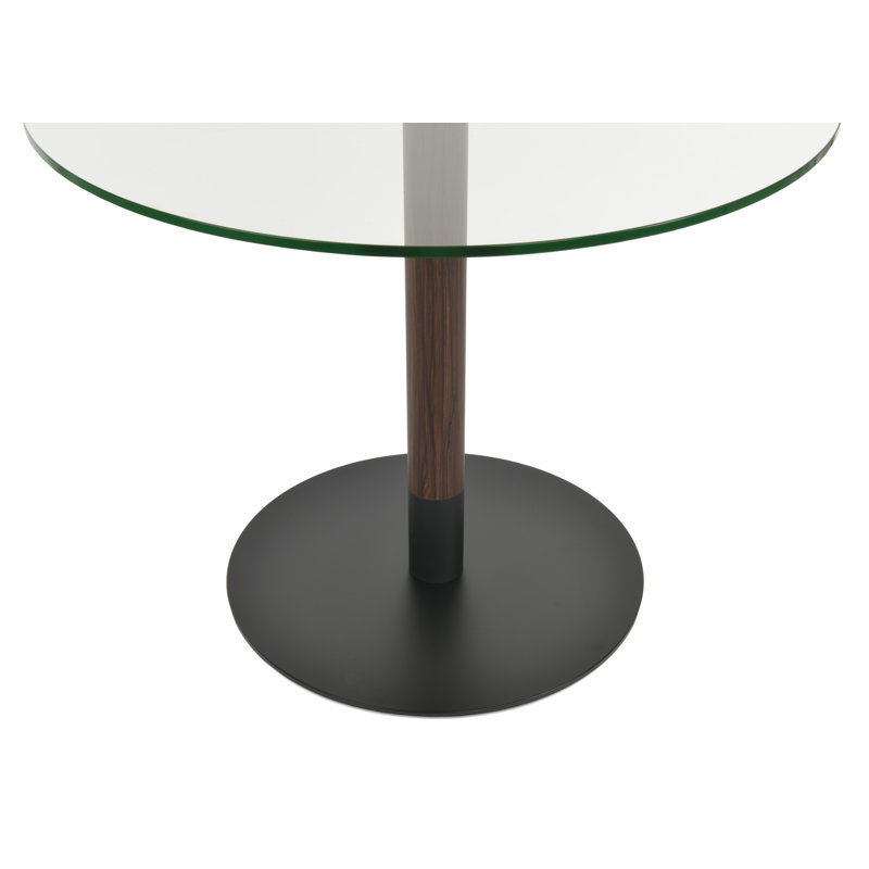Table de salle à manger Tango, L 40 po x L 40 po, Noir / brun