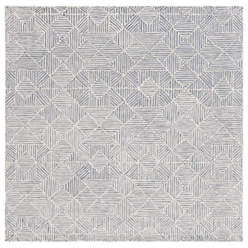 Forbestown Abstract 763 Area Rug In Grey / Ivory, Square 6'