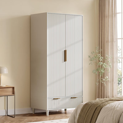 Armoire garde-robe 2 portes 1 tiroir