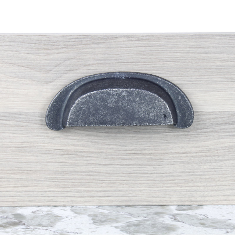 Poignée coquille 3 1/2 po Whistler, Argent vieilli foncé