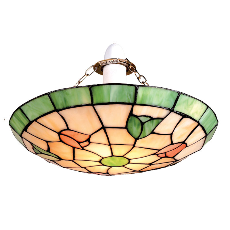 Stony Creek 17cm H Glass Bowl Pendant Shade ( Screw On ), Green/Pink