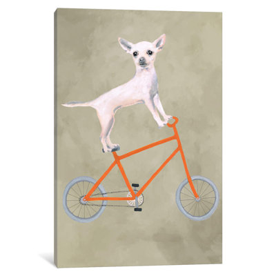 Chihuahua On Bicycle by Coco De Paris - Painting on Canvas