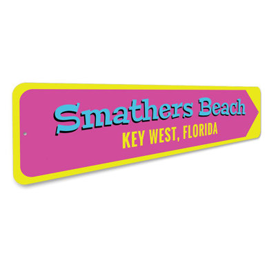 Smathers Beach Key West Aluminum Sign