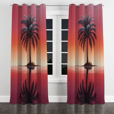 Anagha - Rideau occultant avec œillets Palm Trees - 1 panneau