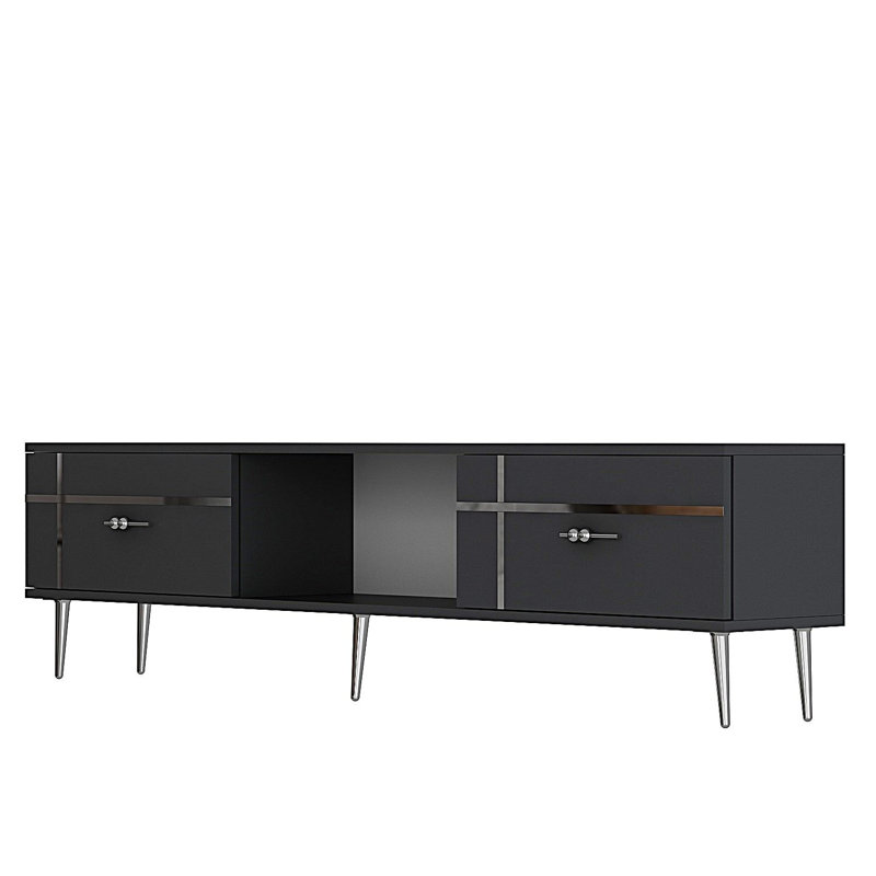 Meuble télé, Gris/argent