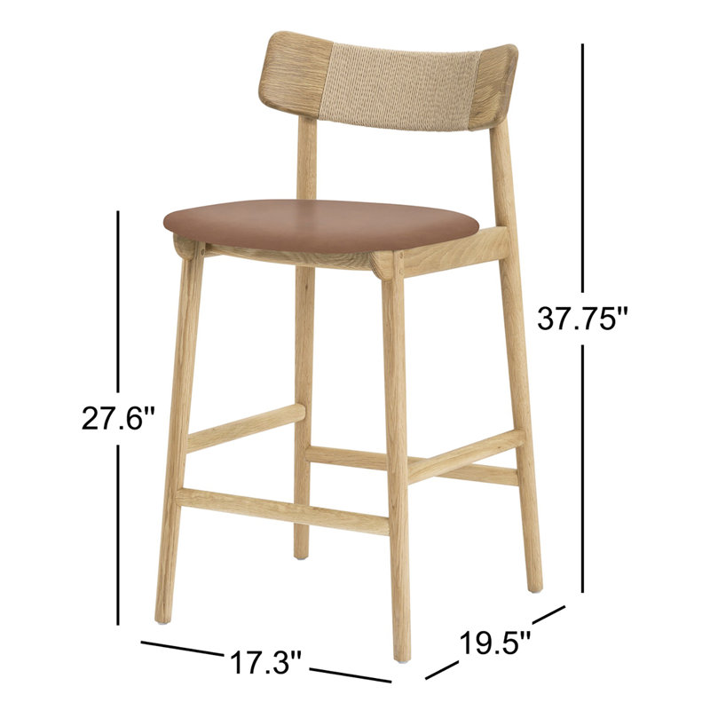 Tabouret de bar Sakina, Naturel, Tabouret de comptoir (hauteur de siège de 27,6 po