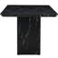 Table de salle à manger à motif de marbre noir 63 po x 35,4 po avec 4 chaises en tissu de lin gris - utilisation spacieuse et élégante de l'espace moderne-2080035037-2080035036