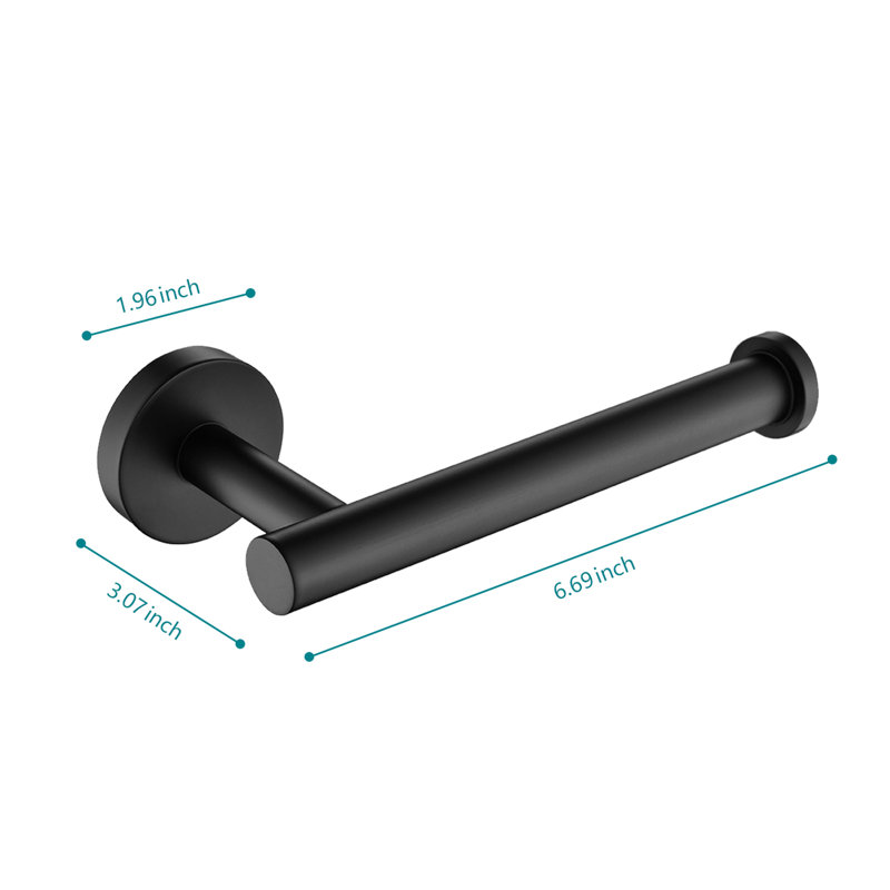 Ensemble de 2 supports de papier essuie-tout mural pour salle de bain - Acier inoxydable noir mat, design à la mode et pratique pour la maison Installation rapide et facile Moderne 2 bords lisses