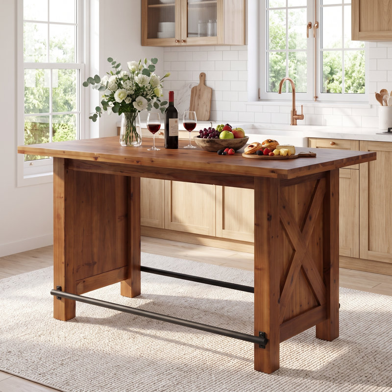 63‘’ Dining Table, Solid Wood Kitchen Table