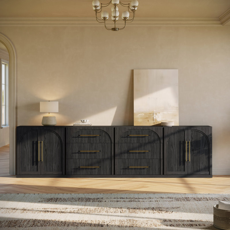 4-Piece Modular Sideboard Set - 1C2B - Ebony, Ebony