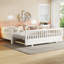 Lit plateforme convertible double extensible, bois massif, maison moderne